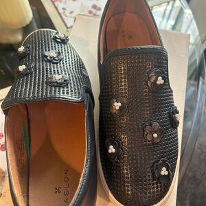 Caslon Navy Floral Embellished Sneakers